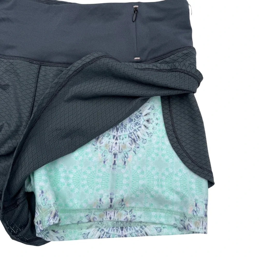 NWT Calia Carrie Underwood 2-in-1 Mesh Shorts Women Medium Gray Mint Havana Boho - Picture 11 of 11